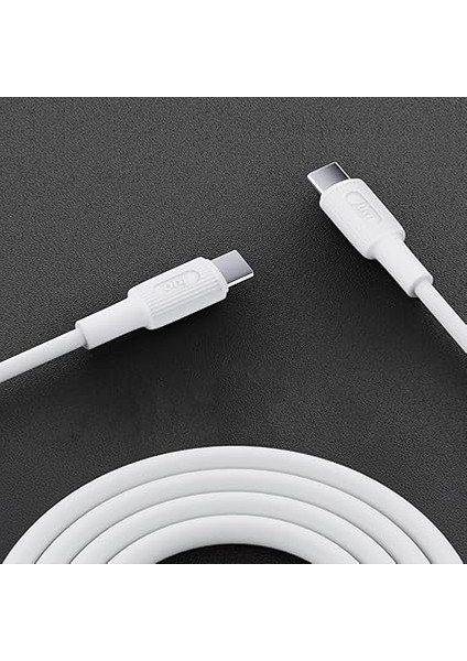 60W USB Type-C To Type-C Silikon Hızlı Şarj ve Data Kablosu Beyaz 2 Metre fırsatları