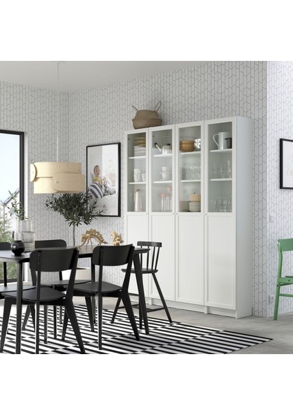 Cam/panel kapaklı kitaplık, beyaz, 160x202 cm, 4 kapaklı fiyatları