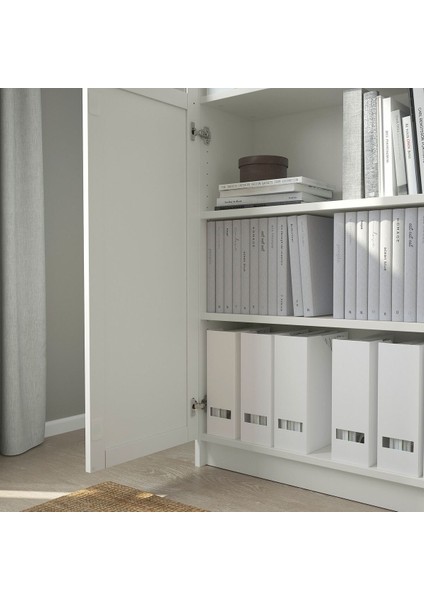 Cam kapaklı kitaplık, beyaz, 160x30x202 cm, 4 kapaklı modelleri