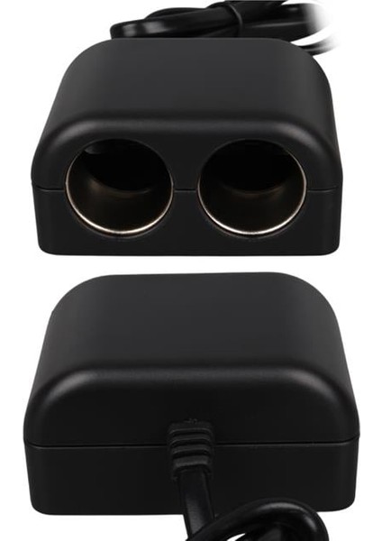 1644 12-24V 100W 70CM Kablolu 2'lı Araç Çakmak Çoklayıcı fırsatları