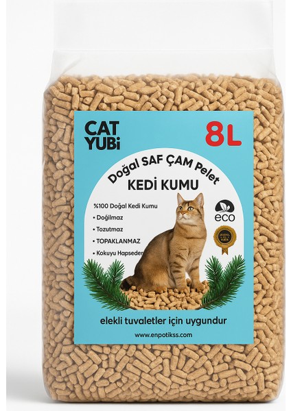 %100 Doğal "topaklanmayan" Pelet Kedi Kumu