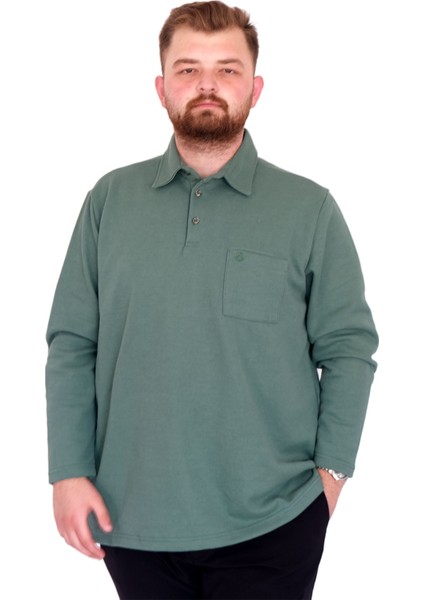 Mode Xl Büyük Beden Tshirt Polo U.kol Cepli 22446 Çağla