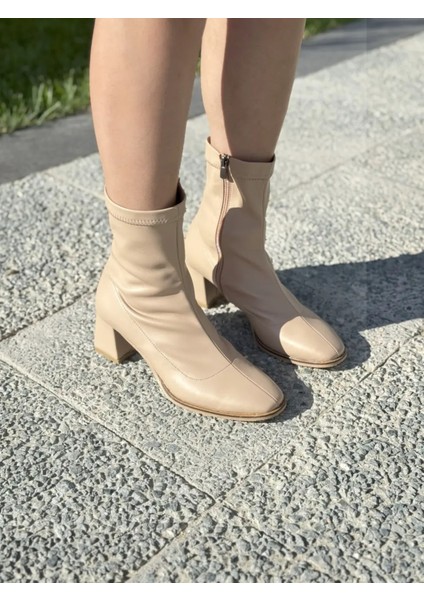 Felix Esnek Streç Kısa Topuklu Kadın Bot Büyük Numara
