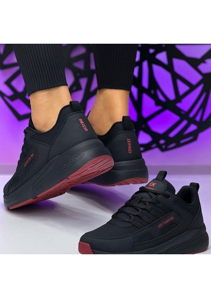 Unisex Fuspetli Su Geçirmez Spor Ayakkabı - Siyah Kırmızı fırsatları