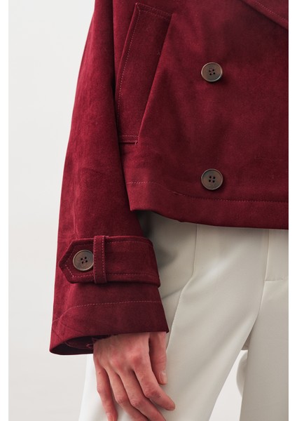 Süet Trenç Ceket Bordo indirimleri