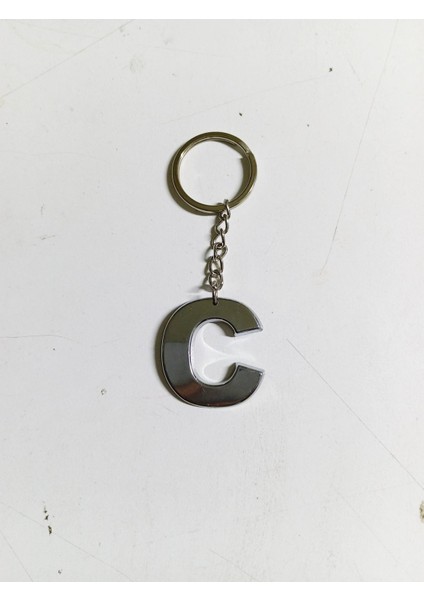 C Harfi Plastik Krom Kaplama Anahtarlık- Harf Çanta Süsü fiyatları