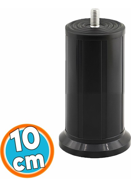 Mobilya Baza Tv Ünitesi Yükseltme Ayağı Destek Ayağı 1 Adet 10 cm Siyah Plastik