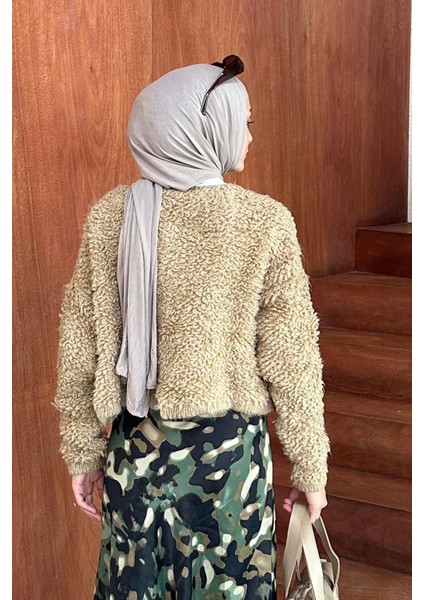 Yumoş Havlu Desen Hırka Sütlü Kahve fırsatları