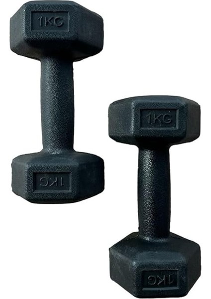 1 kg x 2 Adet Köşeli Vinyl Kaplı Siyah Dambıl Ağırlık Seti modelleri