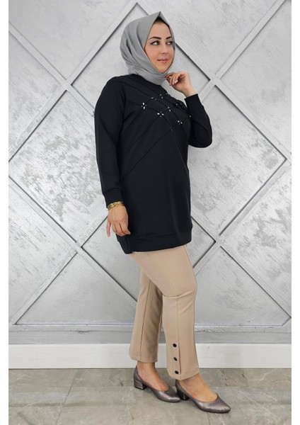 Kadın Dikme ve Taş Detaylı Tesettür Tunik fiyatları