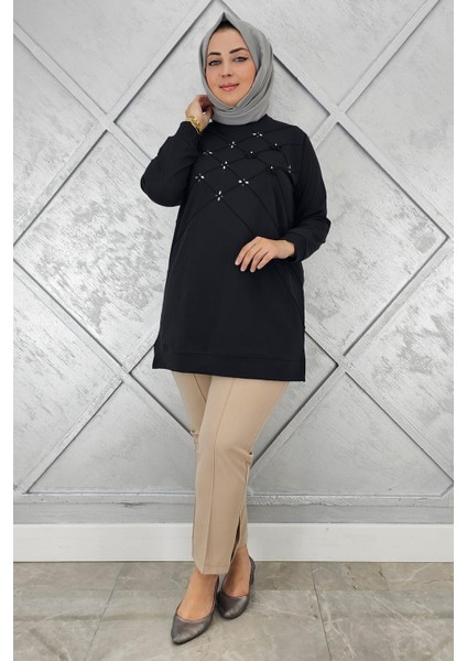 Kadın Dikme ve Taş Detaylı Tesettür Tunik modelleri