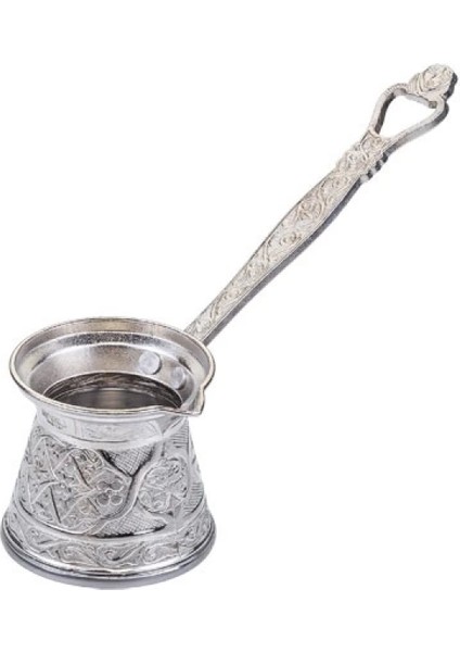 No 4 Zamak Döküm Gümüş Renk Cezve