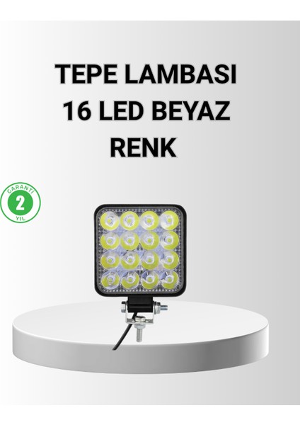 16 LED Off-Road Çalışma Lambası – Alüminyum Gövde, Suya ve Darbeye Dayanıklı, 12/24V