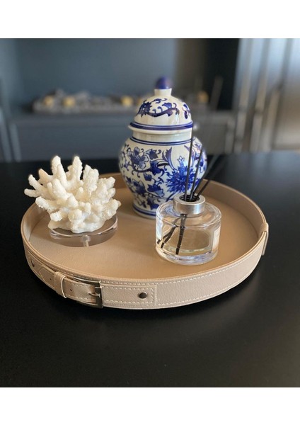 Tokalı Vizon Deri Tepsi