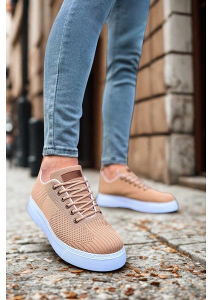 Erkek Örgü Kumaş Taba Spor Ayakkabı MN413