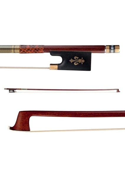 4/4 Tam Boy Keman Için Keman Yayı (Pernambuco Yay Çubuğu Siyah Abanoz Kurbağa ve At Kuyruğu Yay Saçı)
