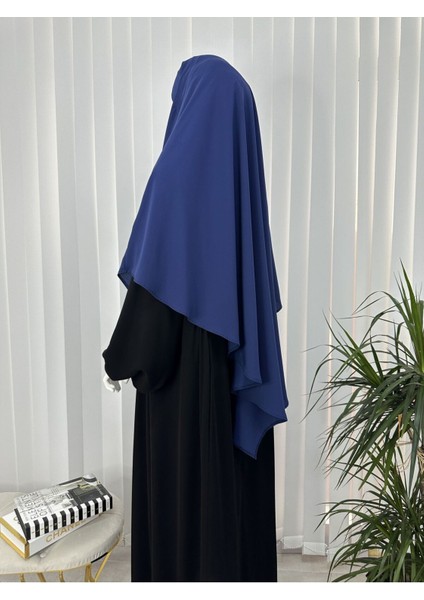 Tek Kat Medine Ipegi Pratik Bağlamalı Üçgen Sufle Eşarp Indigo ,hijab ( Hac ve Umre Için Uygundur) modelleri