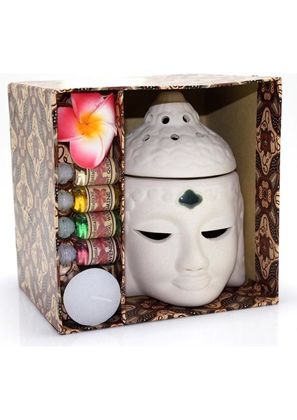 Seramik Buda Büstü Buhurdanlık Seti No:03 - Lisinya