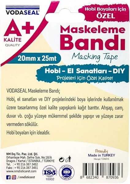 Maskeleme Bandı 20MMX25MT-A -Plus modelleri