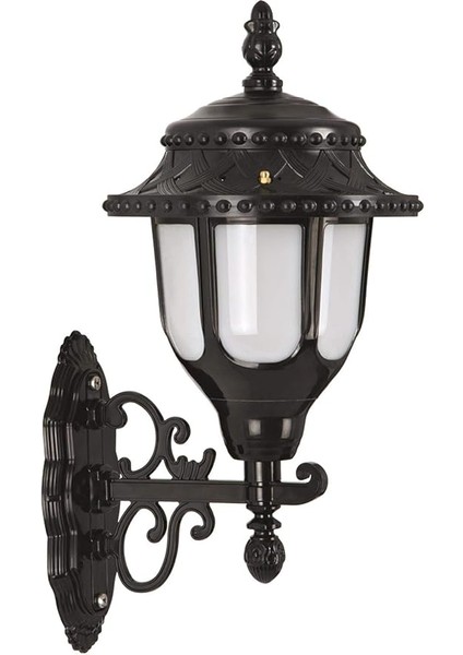 BAP-68180-BSY-M1 Siyah Elektrostatik Toz Boyalı Dış Mekan Aydınlatma, E27, Abs, Polikarbon Cam, 30X25CM