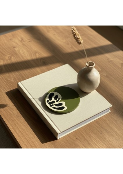 Ahşap Bardak Altlığı Seti Kelebek Desenli 4 Adet modelleri