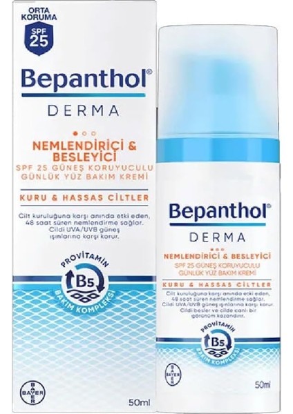 Derma Nemlendirici ve Besleyici Spf 25 Yüz Bakım Kremi 50 ml