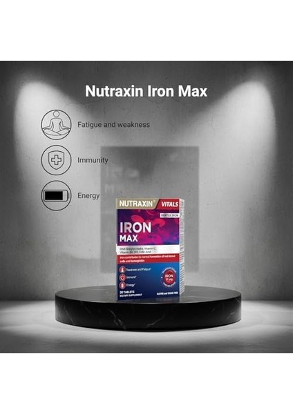 Nutraxin Iron Max 17 Mg 30 Tablet - Demir, C Vitamini, B6 Vitamini, Folik Asit, B12 modelleri
