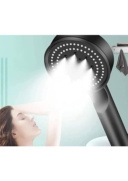 Home Turbo Duş Başlığı,5 Fonksiyonlu Ayarlanabilir Su Akımı,yüksek Basınçlı El Duşu, Handshower,masaj ve Spa Etkili (Siyah) modelleri