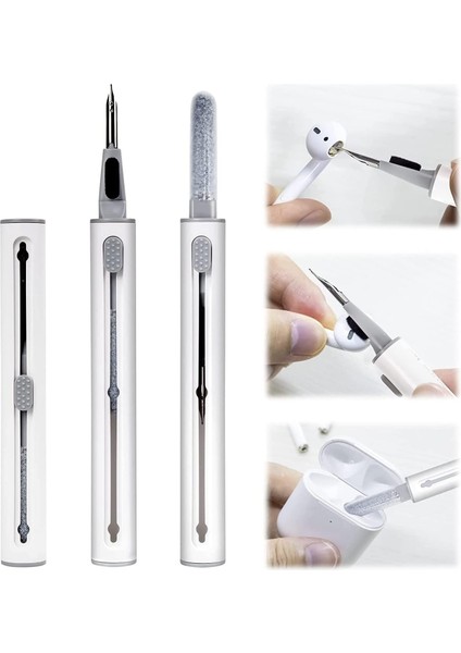 Bluetooth Kulaklık Temizleme Kalemi, Çok Işlevli Pro Uyumlu Temizleyici Kit, Kablosuz Kulaklıklar Için Yumuşak Fırçalı, Kulaklık Kutusu Temizleme