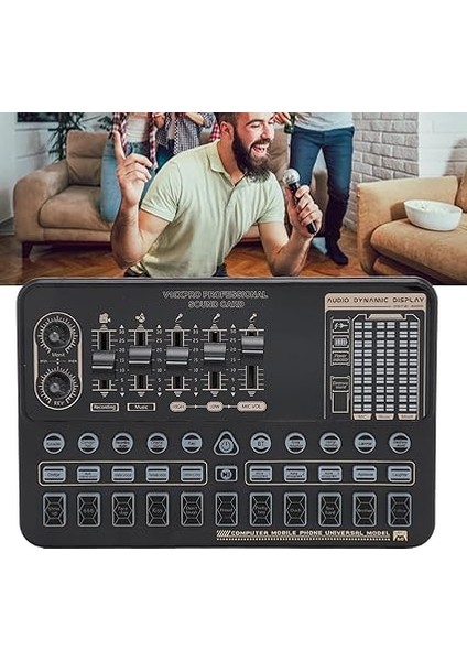 Hassas Canlı Ses Kartı Akıllı Gürültü Azaltma Ses Değiştirme Mikseri Kartı Canlı Akış Için, Karaokeconcert Hallrecorcting Stüdyosu Için Taşınabilir Mikseri, Absspling Malzemesi fiyatları