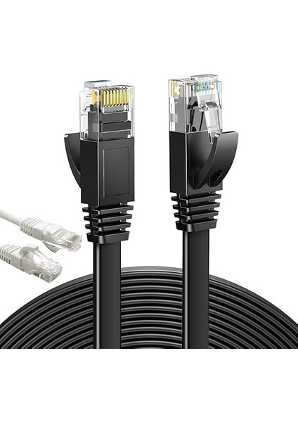 Cat6 Ethernet Kablosu 10 Metre – Yüksek Hızlı Internet Data Patch Kablosu – Beyaz – 24AWG 4pr Utp – TIA/EIA-568B Sertifikalı – Premium Kılıflı Lan Network Kablo (3 Metre)