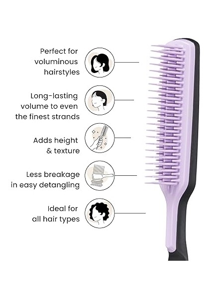 Teezer - Back Combing - Black & Lilac - Topuz ve Krepe Saç Fırçası fırsatları
