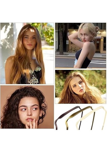 3'lü Gözlük Efekti Veren Taç Siyah, Kahverengi,krem Set, Kadın Çocuk Mandal Toka Xl fırsatları