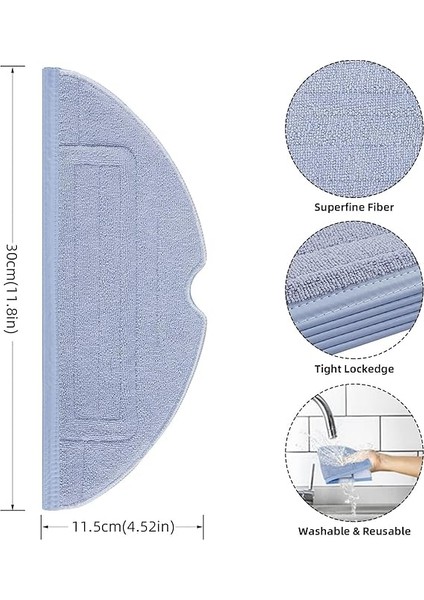 Mavi S8 Plus,s8 Pro Ultra S7, S7 Maxv, S7 Maxv Ultra, S7 Pro Ultra 4 Adet Mop Bezi indirimleri