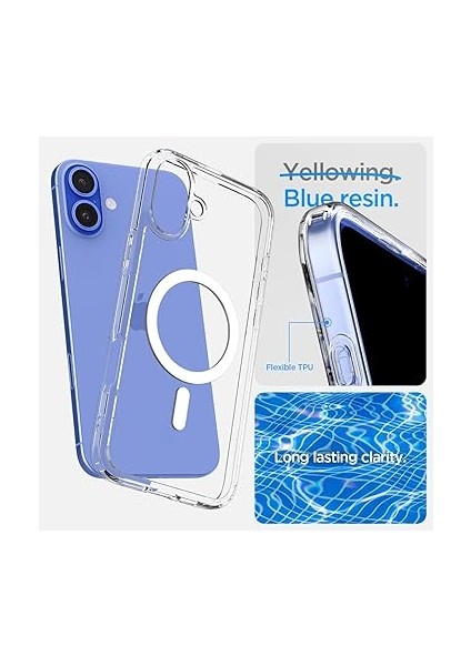iPhone 16 Plus ile Uyumlu Ince Magsafe Kılıf Ultra Hybrid Sararma Karşıtı Duraclear Hava Kanalı Teknolojisi Askeri Sınıf Koruma Magfit White Şeffaf Kapak - ACS08075 indirimleri