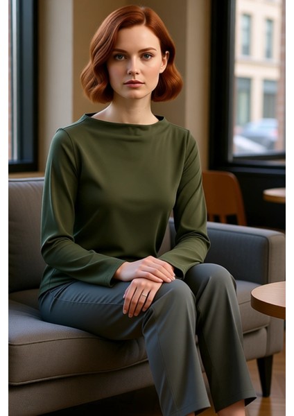 Kadın Gri Regular Kalıp Ispanyol Kol Esnek Örme Bluz Casual Günlük Kullanım Için Sandy Dokuma fiyatları