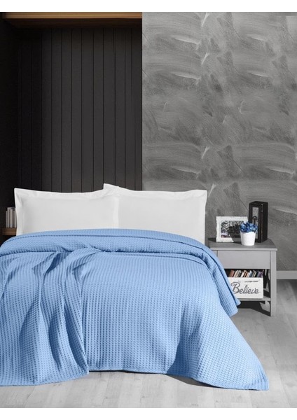 Havuzlu Pike, Örgü BATTANIYESI,%100 Pamuk, Kalın Iplik, Ev Dekorasyonu, Tek Kişilik 170 * 240 Mavi