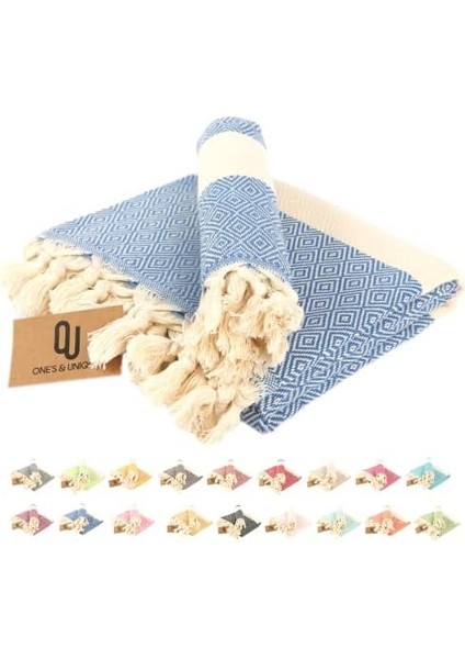 & Plaj Havlusu, 2&apos;li -Peşkir SETI,%100 Organik Pamuk (Mavi) fiyatları