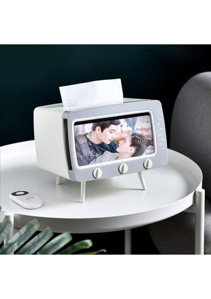 Retro Telefon Tutucu, Masaüstü Peçetelik Cep Telefonu (Gri) fiyatları