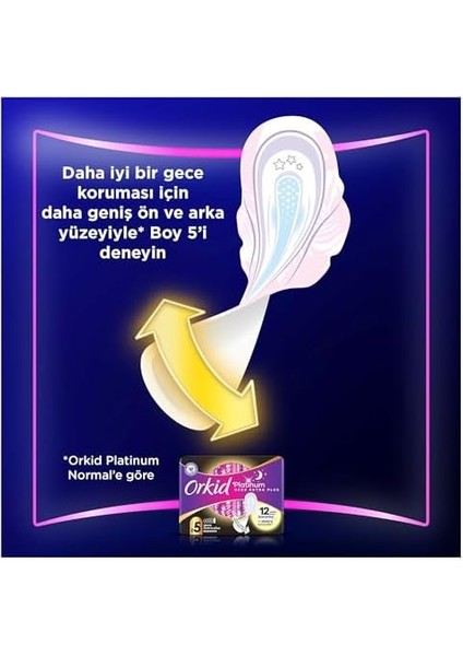 Orkıd Platinum Trio Normal, Gece, Hijyenik Ped