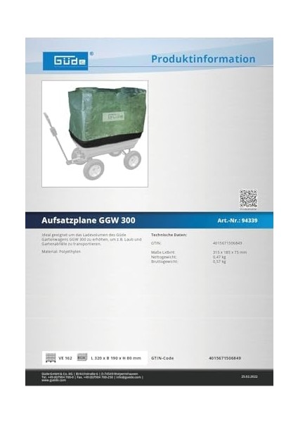 94339 Bahçe Arabası Hacim Arttırma Örtüsü fiyatları