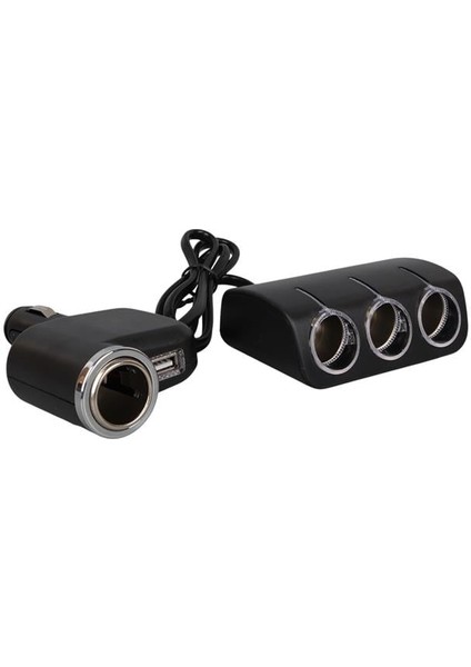 1528 12-24V Tek USB Girişli 120W 80CM Kablolu 3'lü Araç Çakmak Çoklayıcı fiyatları
