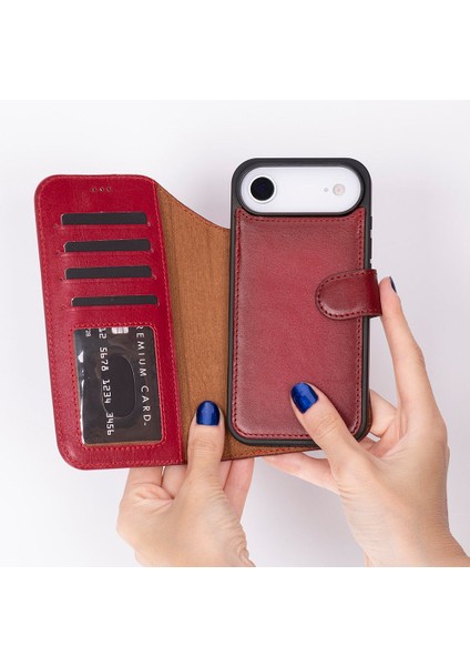 iPhone 17 Air Uyumlu Hakiki Deri Magsafe ve Rfıd Koruma Özellikli Çıkarılabilir Cüzdanlı Kılıf fiyatları