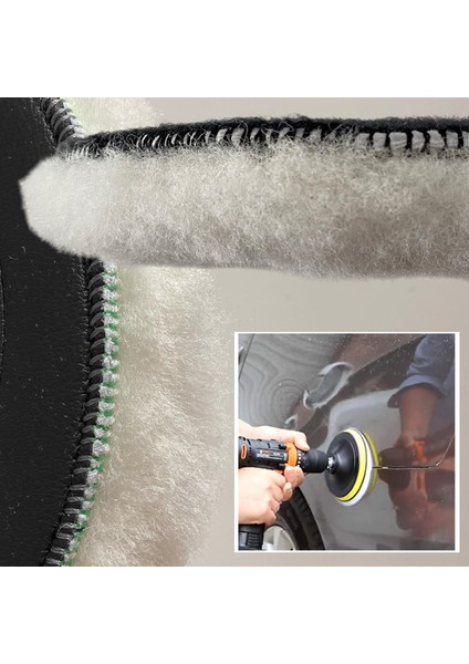 ( 1 Adet ) Koyun Postu Pedi Ø 125 mm Pasta Cila Polisaj Süngeri Cırt Tabanlı Kuzu Postu Yünü Keçesi Parlatma modelleri