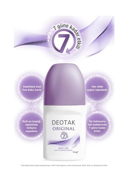 Deotak Original Kadın 7 Güne Kadar Etkili Roll-On Deodorant 35 ml modelleri