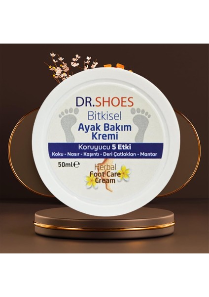 Dr.shoes Bitkisel Ayak Bakım Kremi - Ayak Koku Karşıtı Krem 50 Ml. Koruyucu 5 Etki