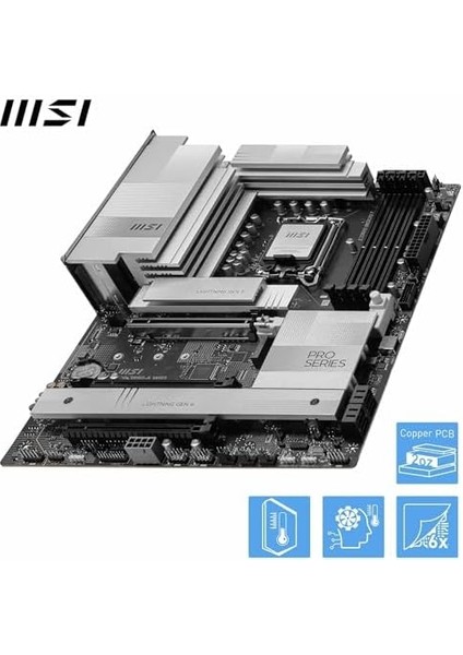 Msı Pro Z890-A Wıfı Soket 1851 Ddr5 9200MHZ(OC) USB 20GBPS 4xm.2 2xtb4 HDMI 2x Dp 5g Lan Wıfı 7 Atx modelleri