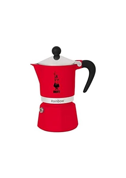 -: 3 Cups Ocak Üstü Espresso Pişirici - 130ML - Kırmızı Renk - Gövde - Patentli Valfi - Tüm Ocak Türleri Için Uygundur (Indüksiyon Hariç) modelleri