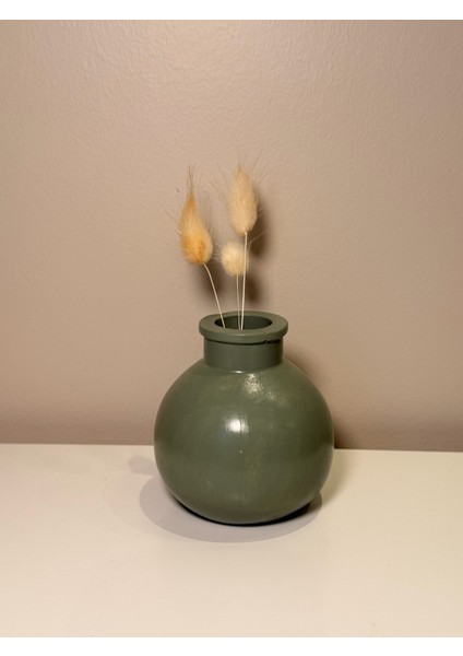 Adaçayı Yeşili 3'lü Dekor Seti | Oval Tepsi, Mini Vazo ve Bubble Soya Mum | Aesthetic Dekor fırsatları