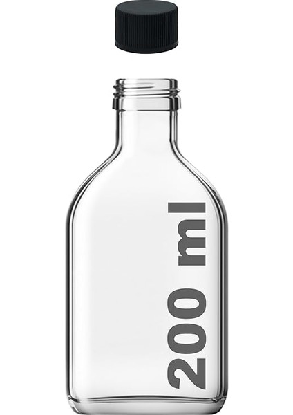 200 cc Kapaklı Cold Brew Şişesi 200 ml Yassı Soğuk Kahve Cam Şişe 6 Adet (Siyah (Plastik)) fırsatları